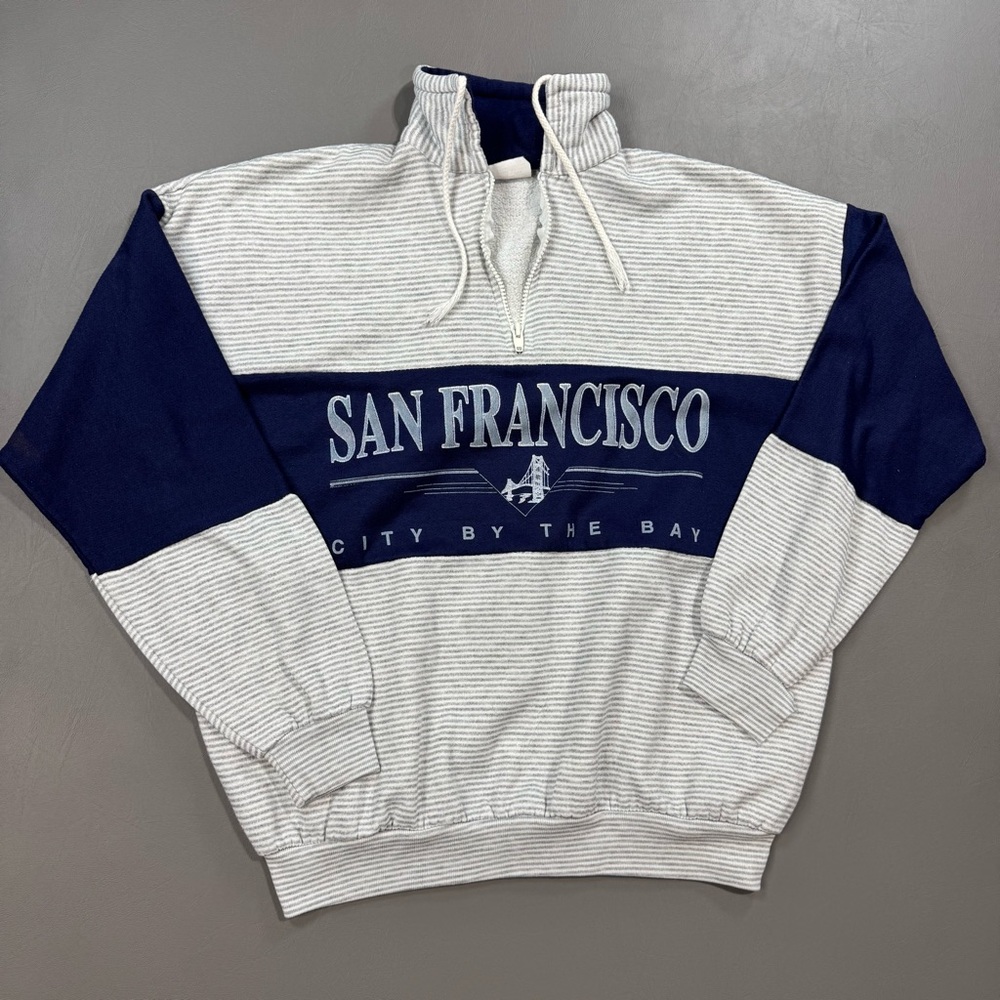 Vintage San Francisco Quarter Zip Sweatshirt USA Medium 22x24 - Tagged Large